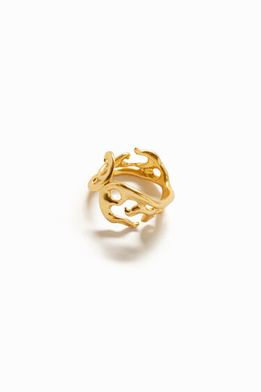 Zalio gold plated organic shape ring | Desigual