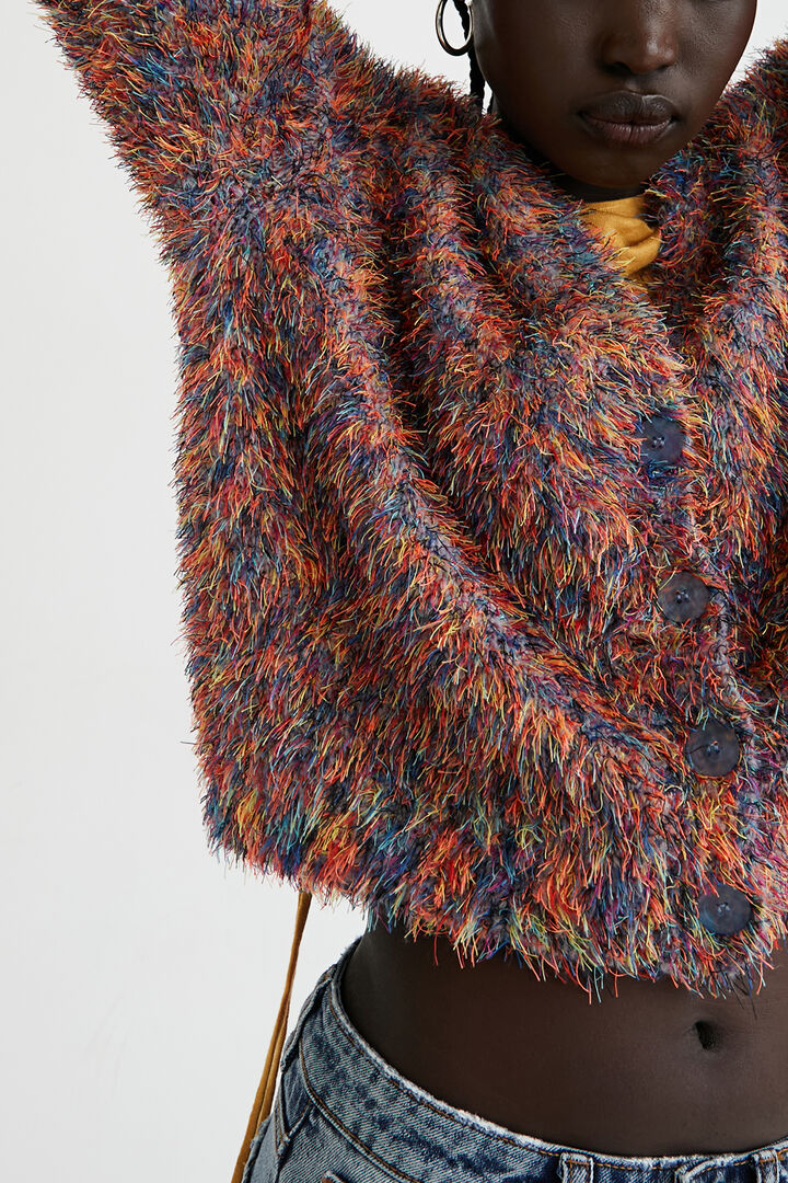 Chaqueta efecto pelo colores | Desigual