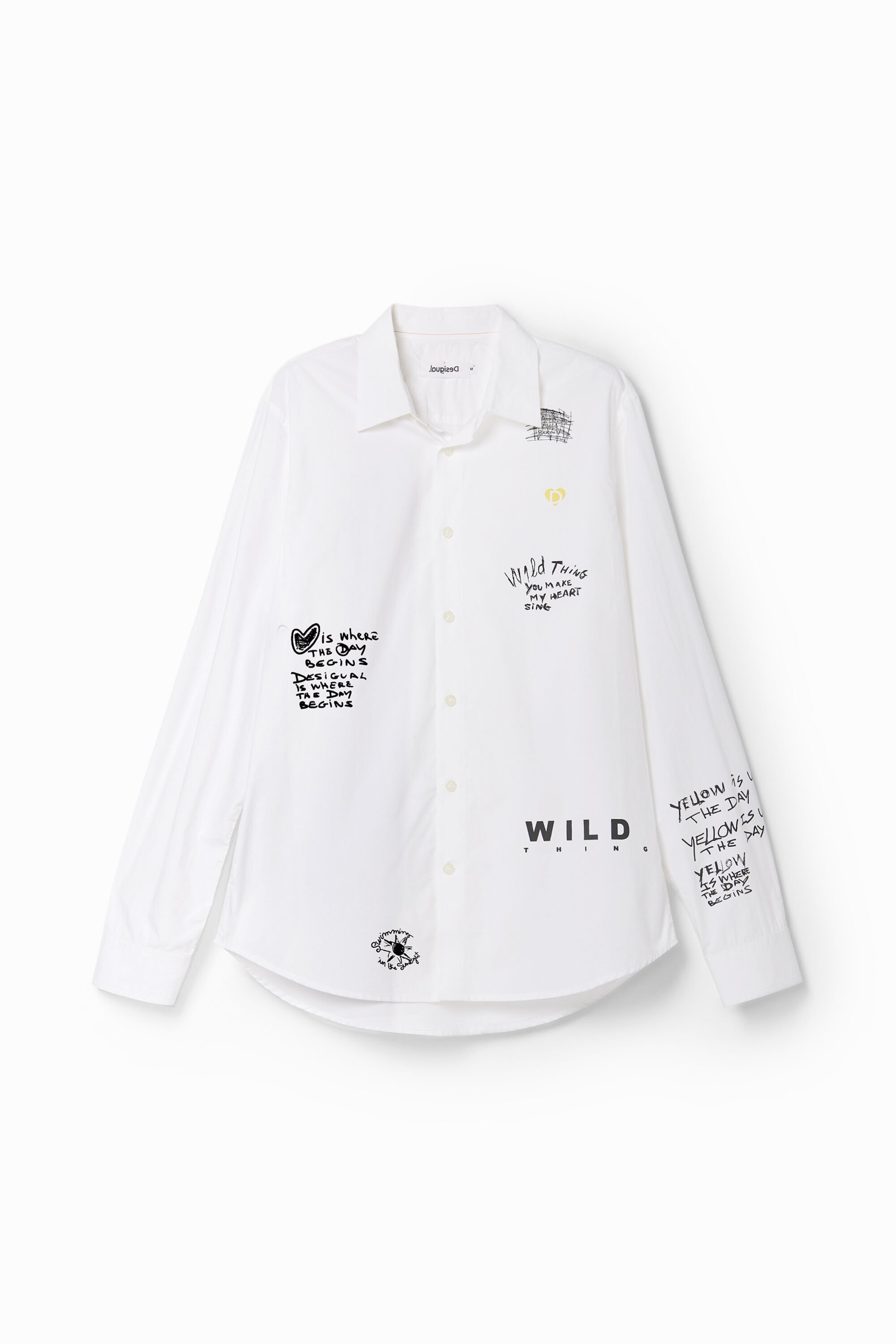 Camisa popelín mensajes - WHITE - M