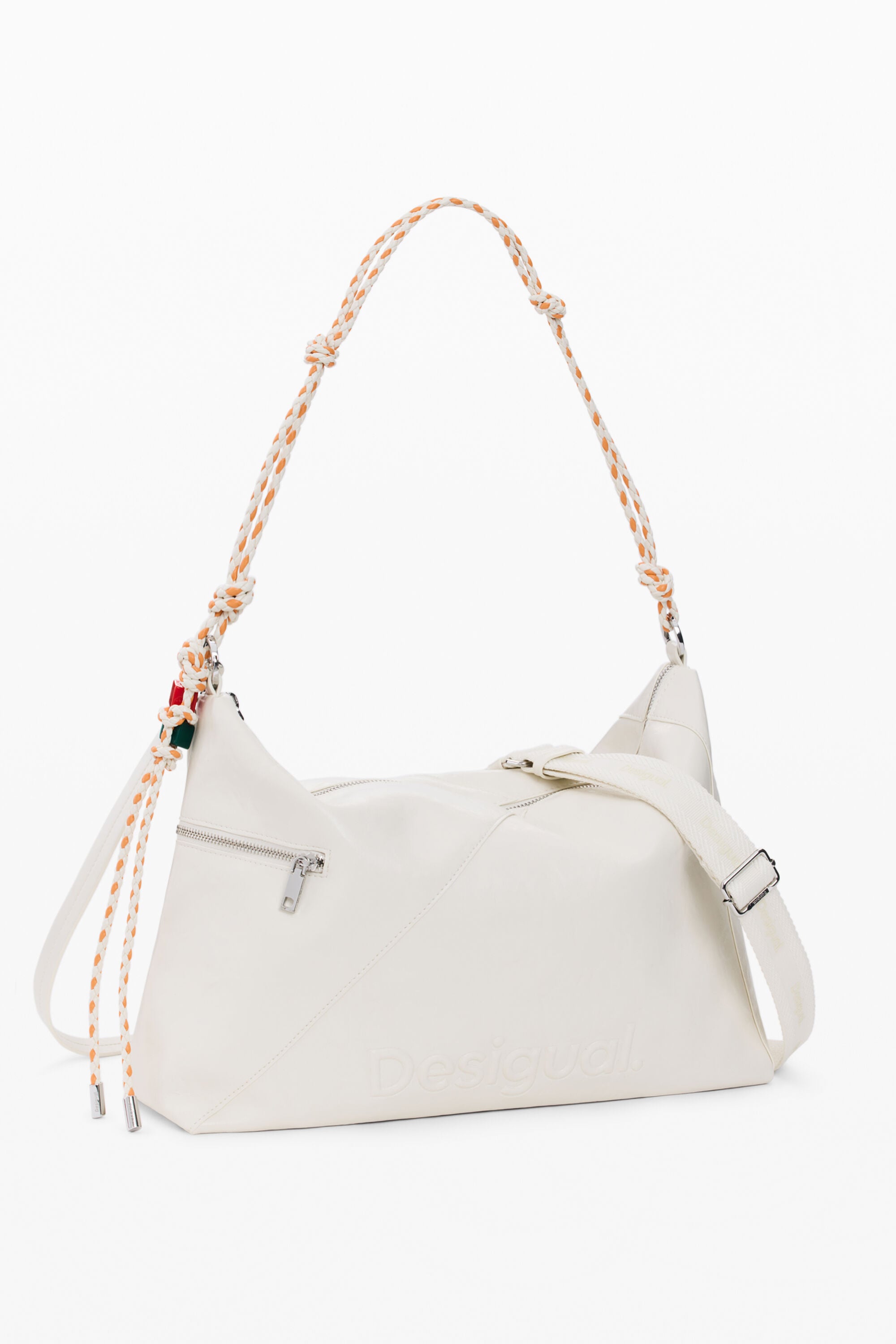 Large charms bag white women's accessories I Desigual.com