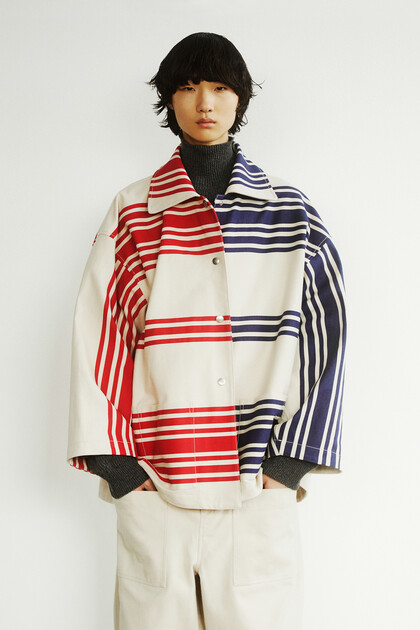 Hed Mayner oversize striped jacket