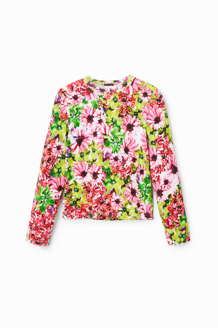 Camiseta floral multicolor