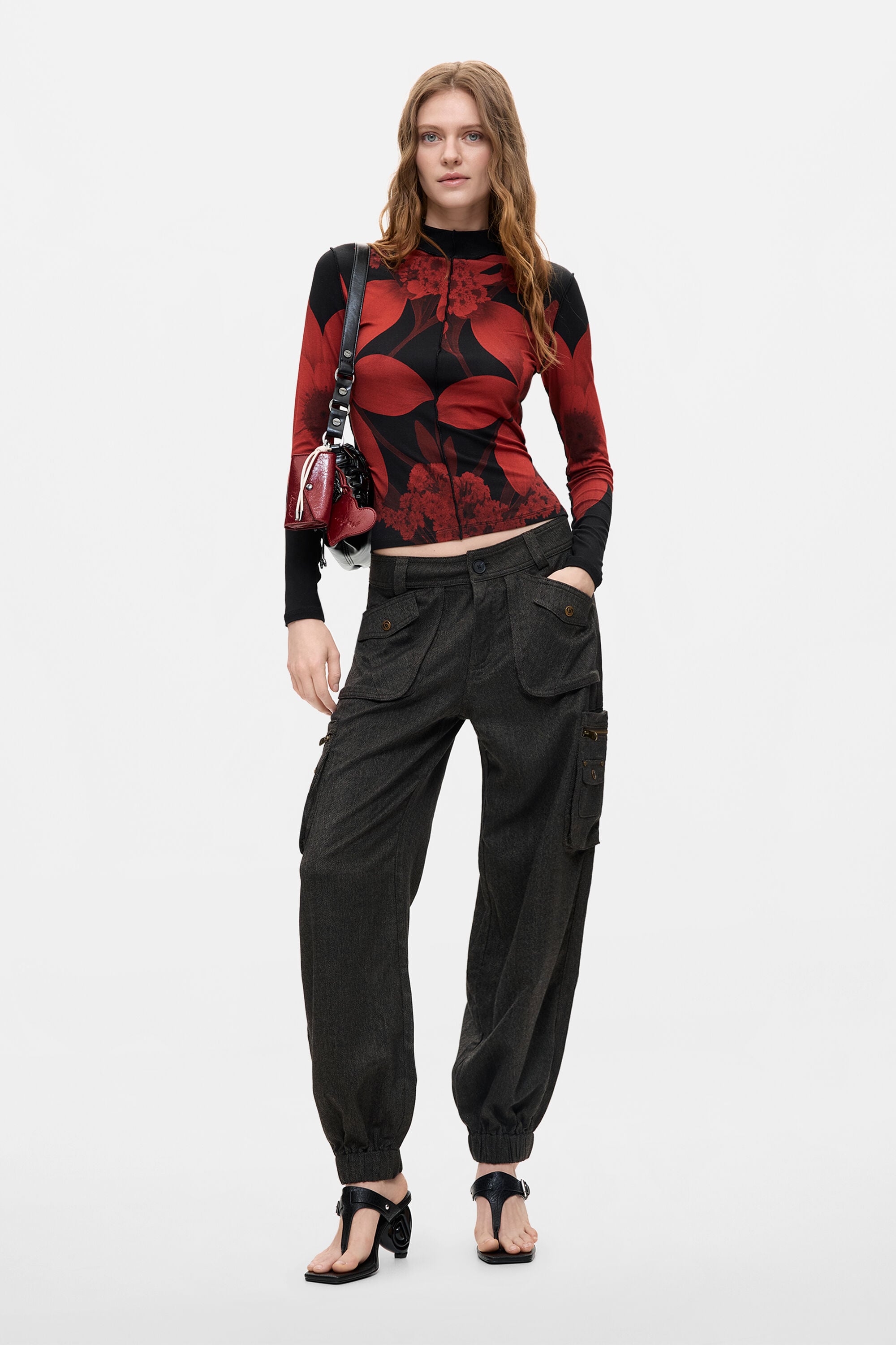 Desigual, Pantalón Cargo Jogger, Mujer, Negro