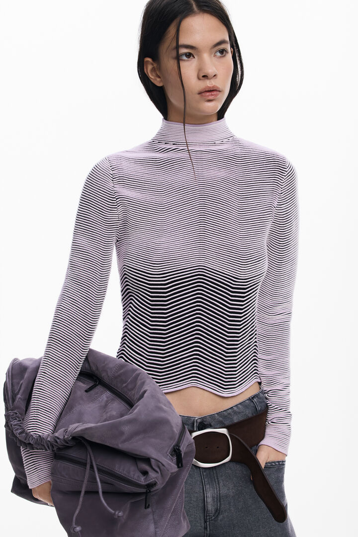 Striped textured sweater | Desigual