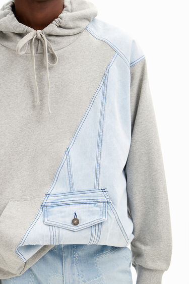 Hibridni jeans pulover s kapuco | Desigual