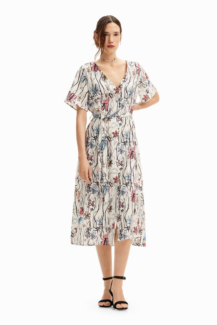 Vestido midi flores | Desigual