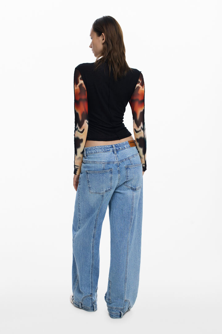 Camiseta mangas transparentes | Desigual