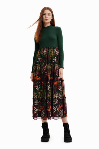 Long dress with tulle skirt | Desigual
