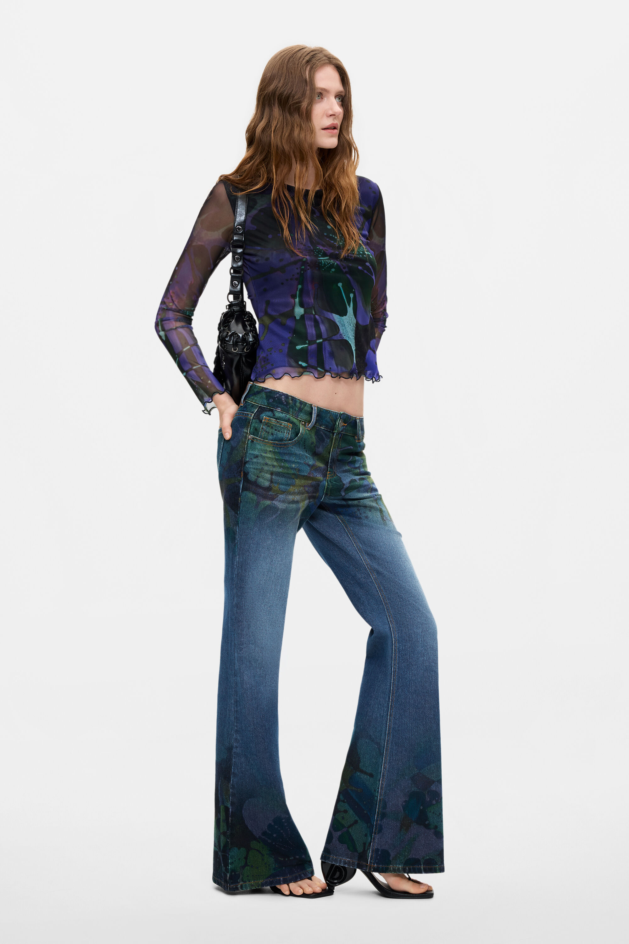 Desigual, Pantalón Vaquero Estampado M. C. Lacroix, Algodon, Azul