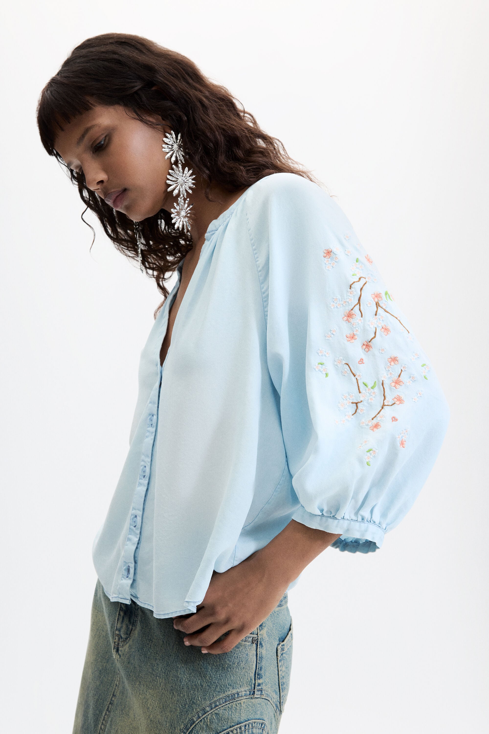 Blouse à manches longues BLUE M female