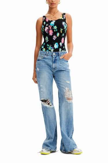 Bodi canalé tirants | Desigual