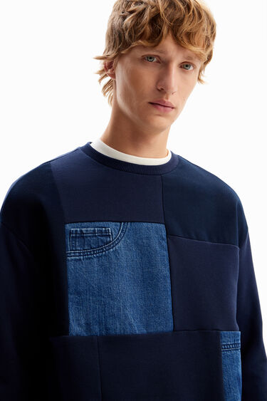 Sudadera patch denim | Desigual