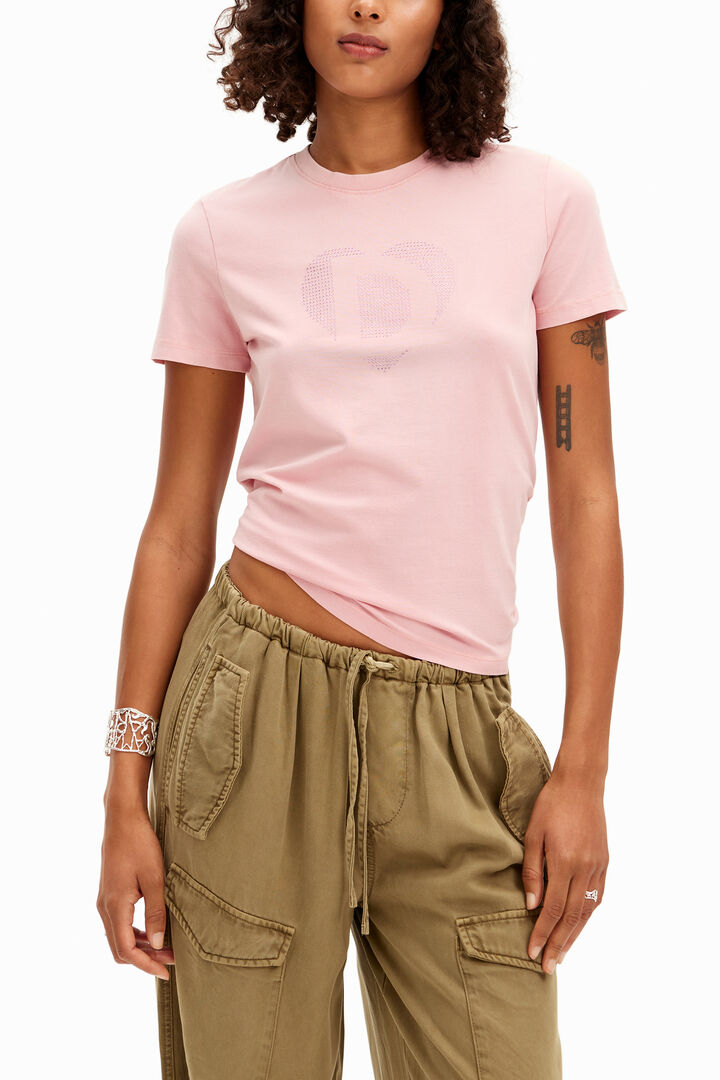 Rhinestone imagotype T-shirt | Desigual