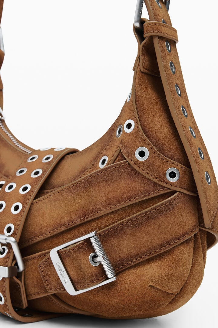Medium leather bag with buckles | Desigual