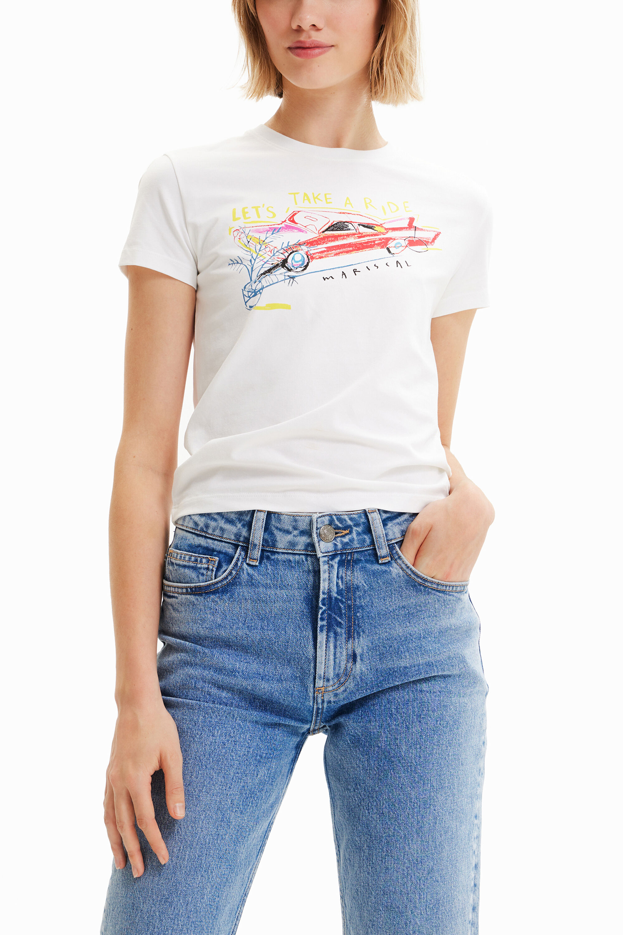 Slim illustration T shirt