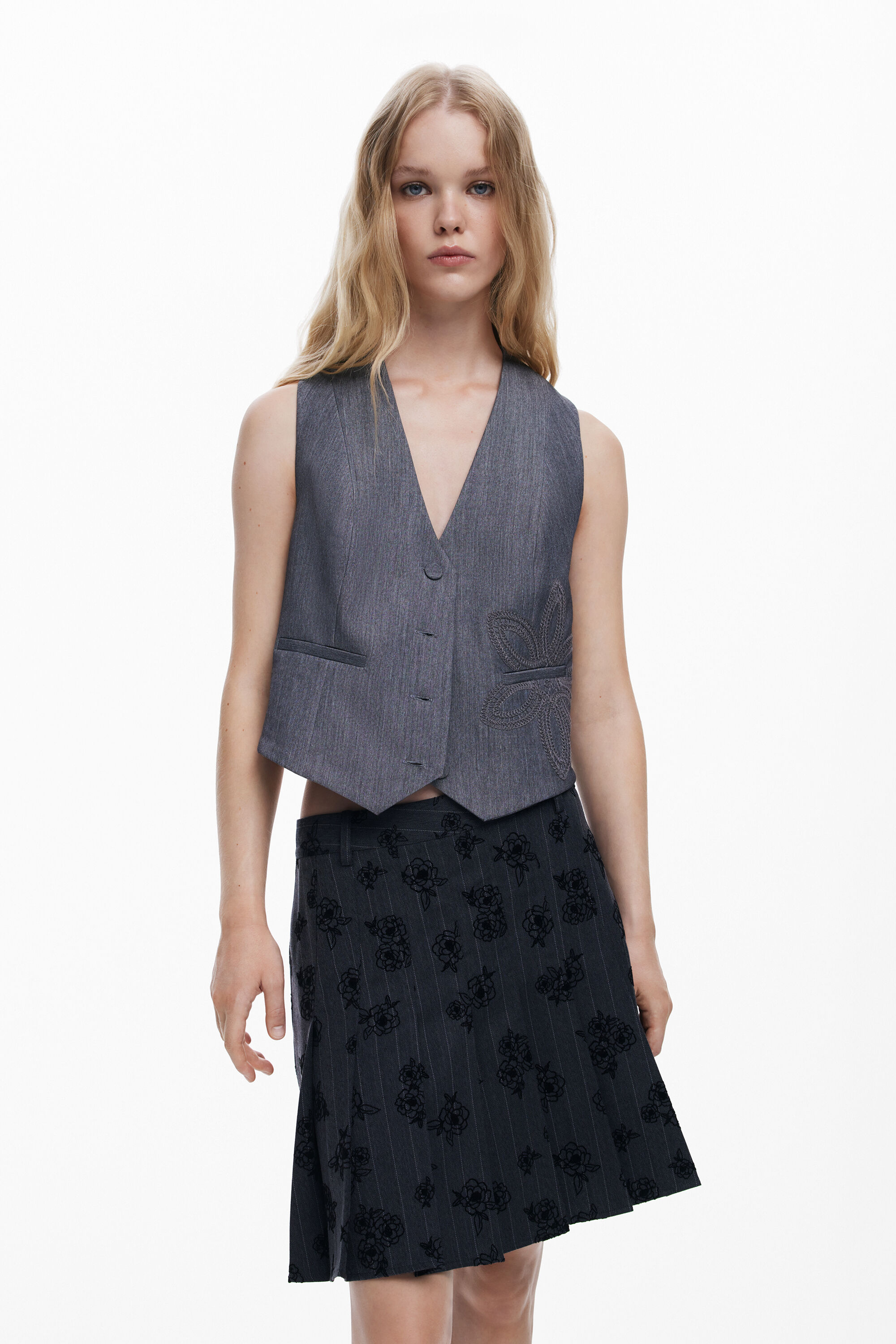 Jupe plissee a imprime pour femme I Desigual