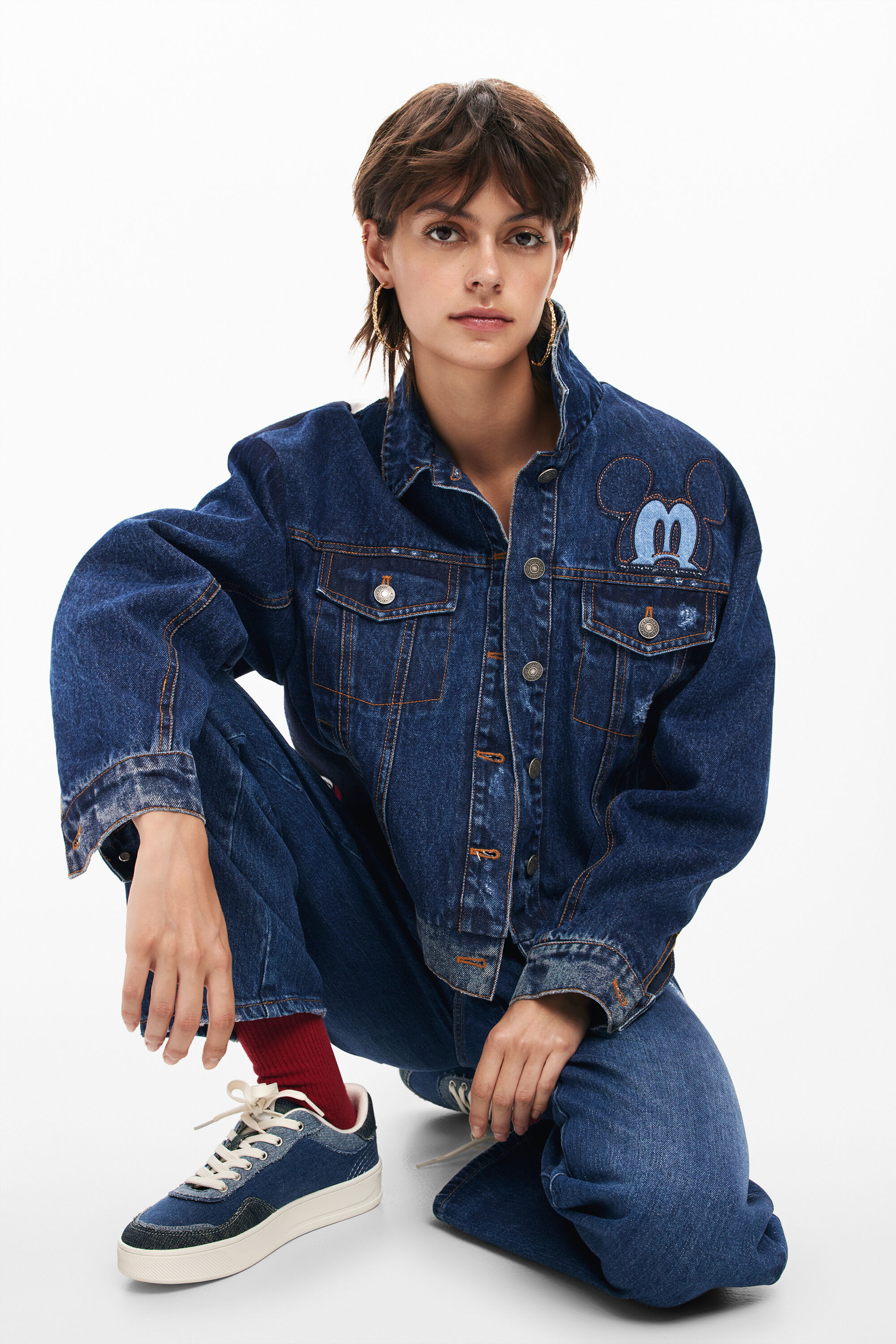 Veste en jean mickey deals
