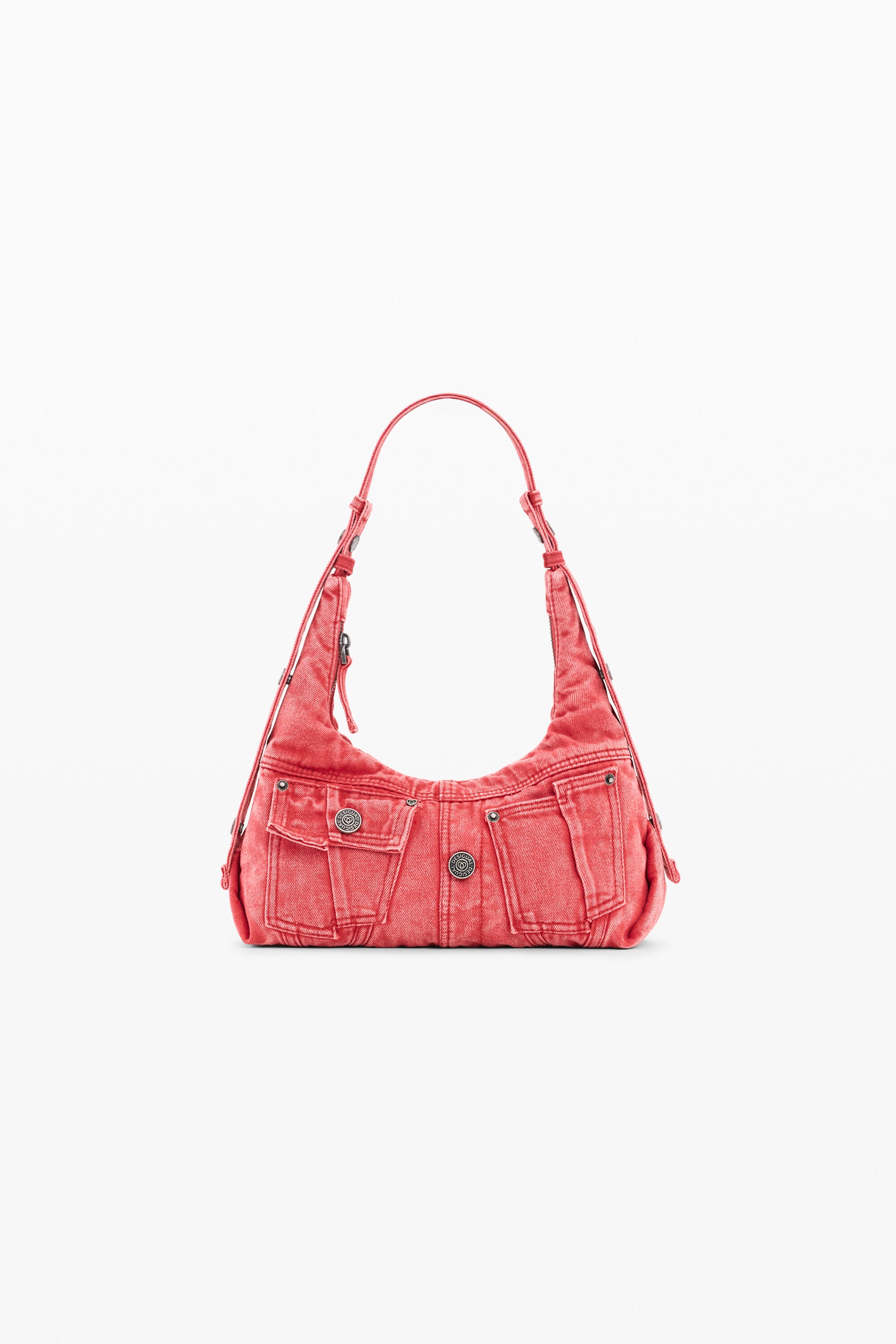 Desigual, Mittlere denim-schultertasche, Damen, Baumwolle, Rot, U