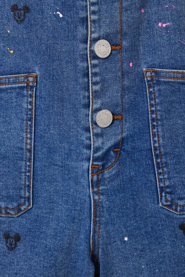 Korte denim tuinbroek van Mickey Mouse | Desigual