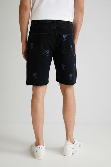 Denim Bermuda shorts, frayed hem | Desigual