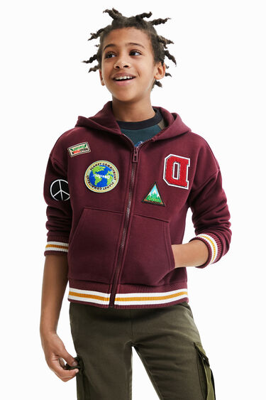 College hoodie with patches | Desigual