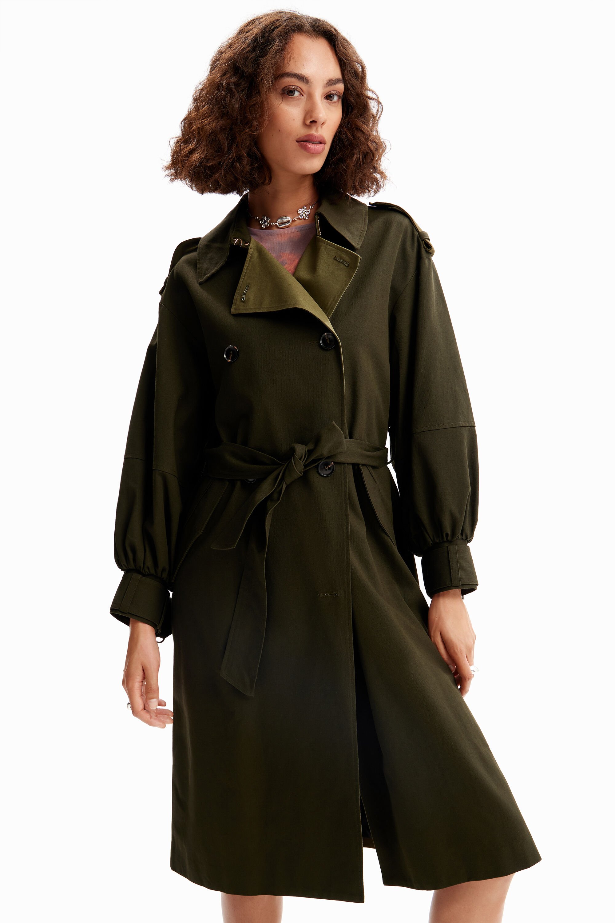 Desigual Oversize belted trench coat