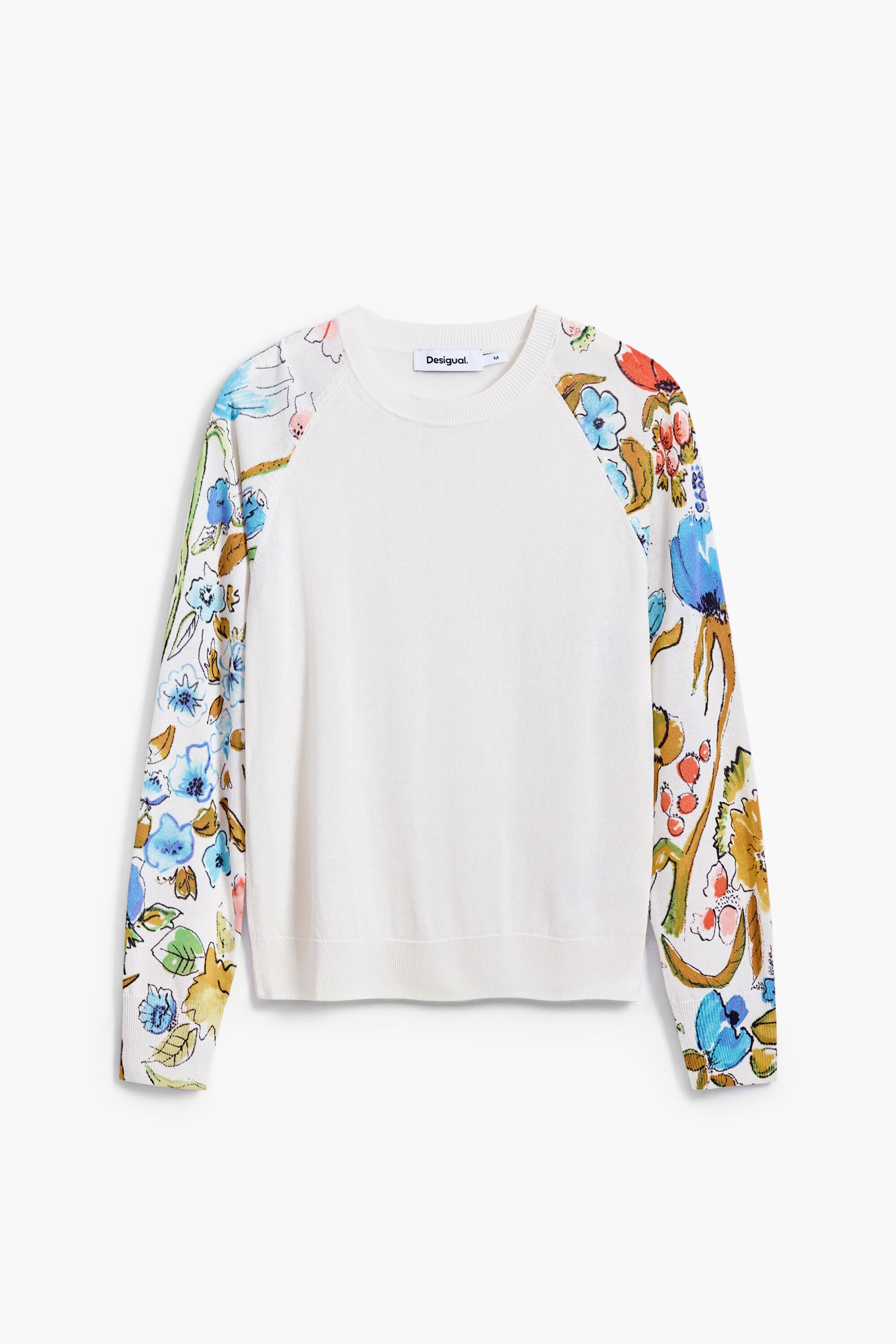 Desigual, Jersey mangas flores, Blanco