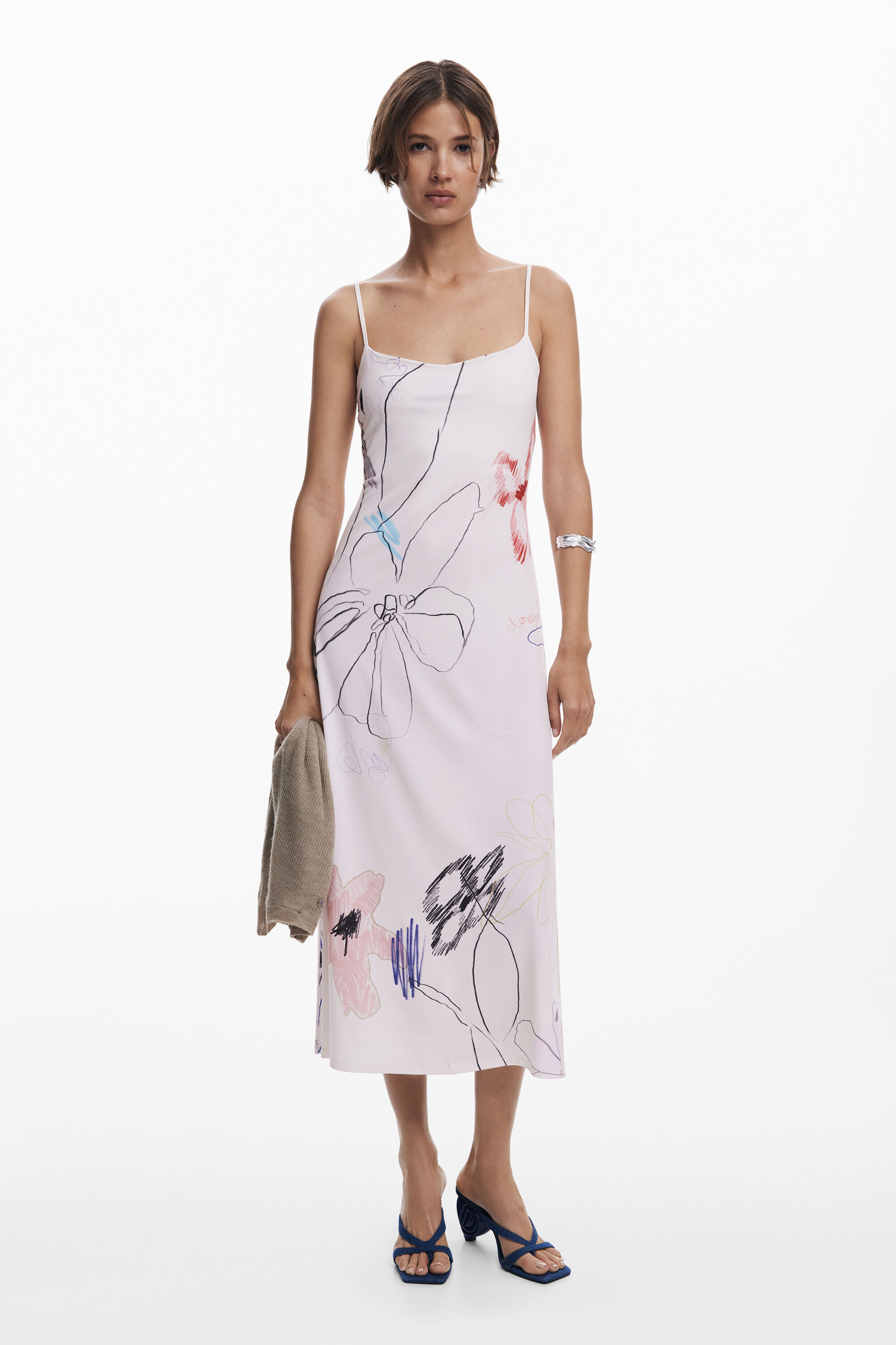 Desigual 2-in-1 jurk met strepen - WHITE
