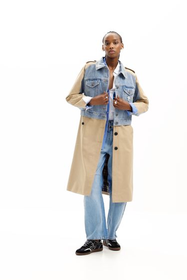 Hybride denim trenchcoat | Desigual