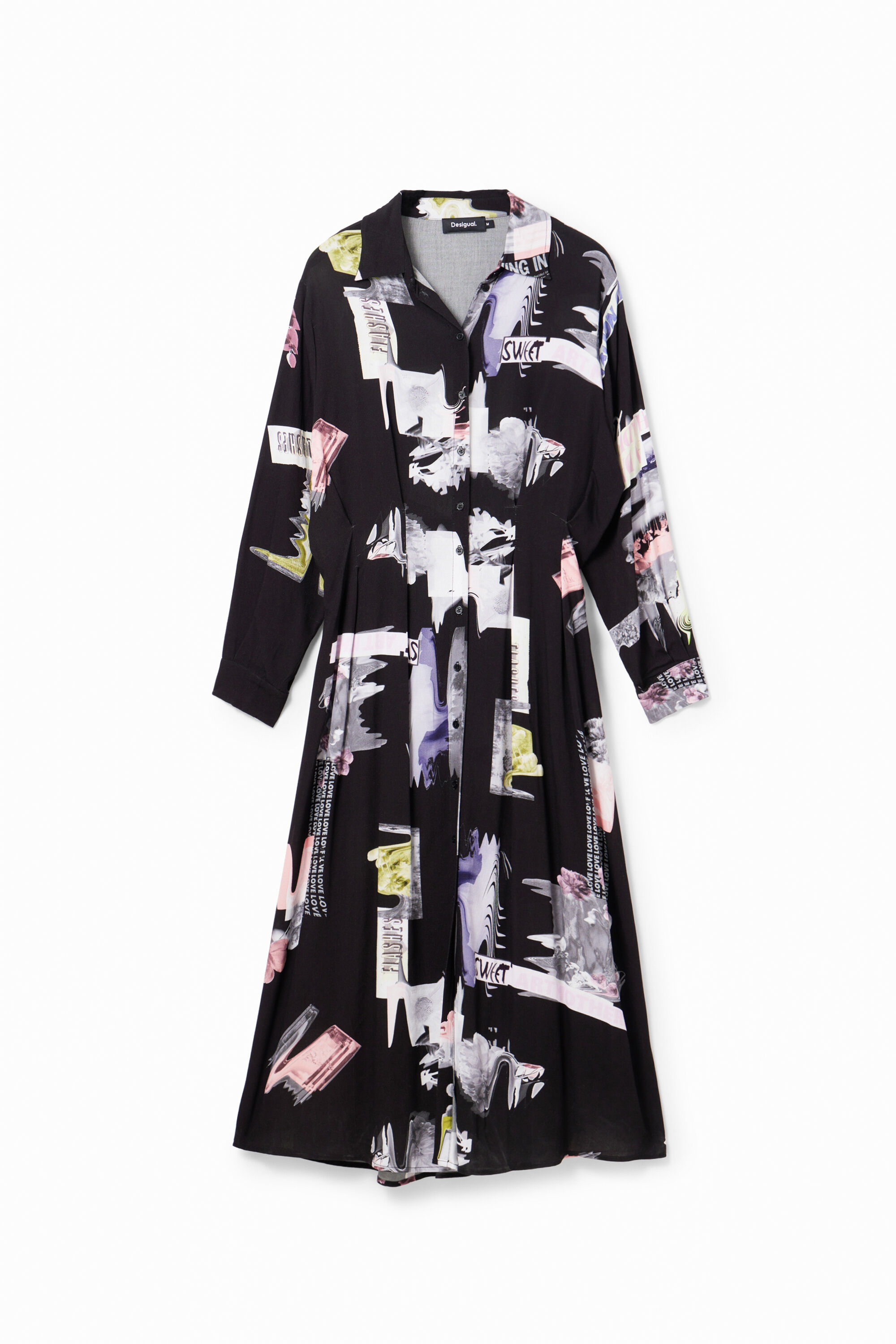 Vestido midi camisero - BLACK - XXL