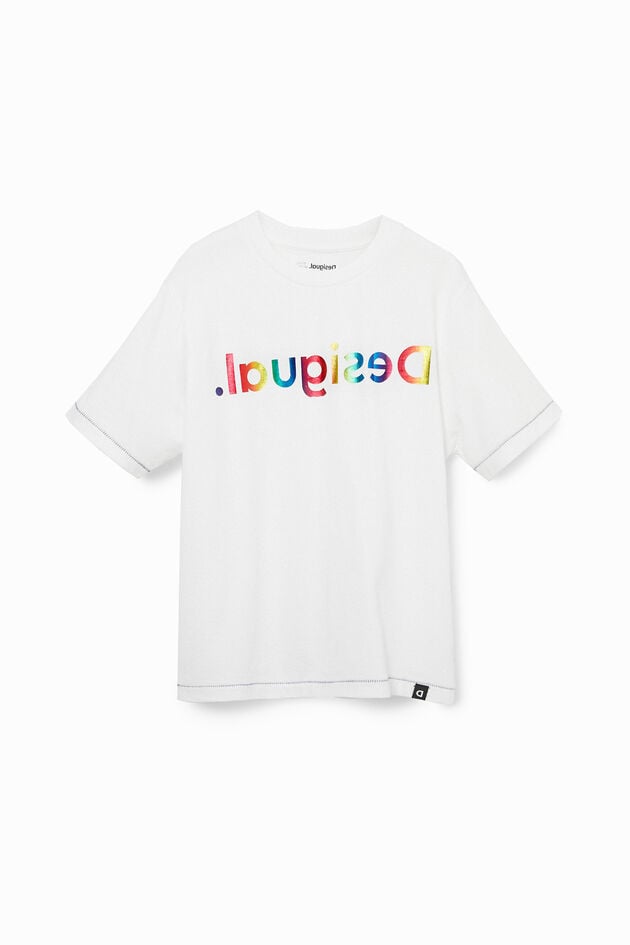 T-shirt met logo in regenboogkleuren