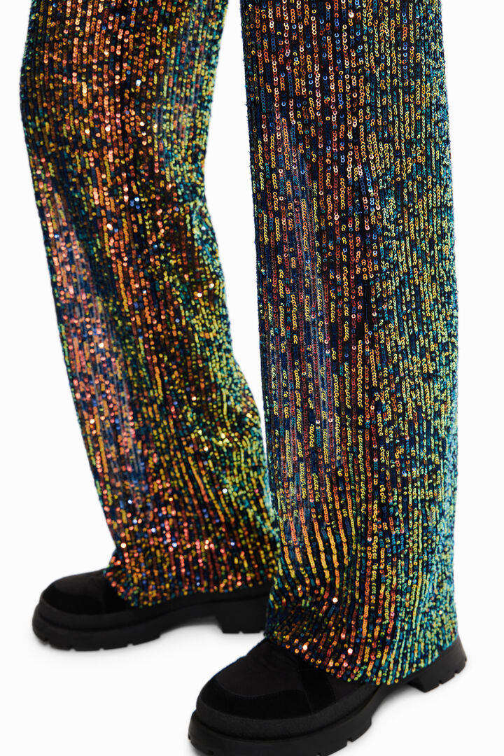 Sequin stretch trousers | Desigual