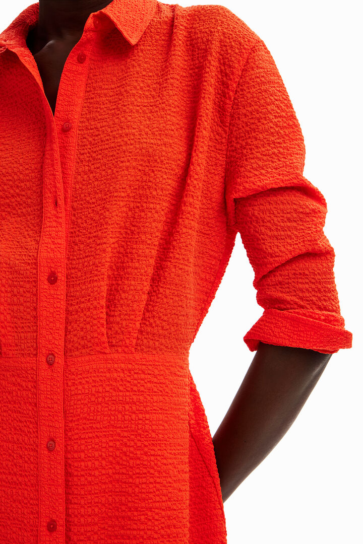 Short textured shirt dress | Desigual