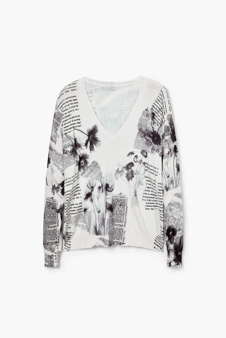 Newspaper print sweater | Desigual