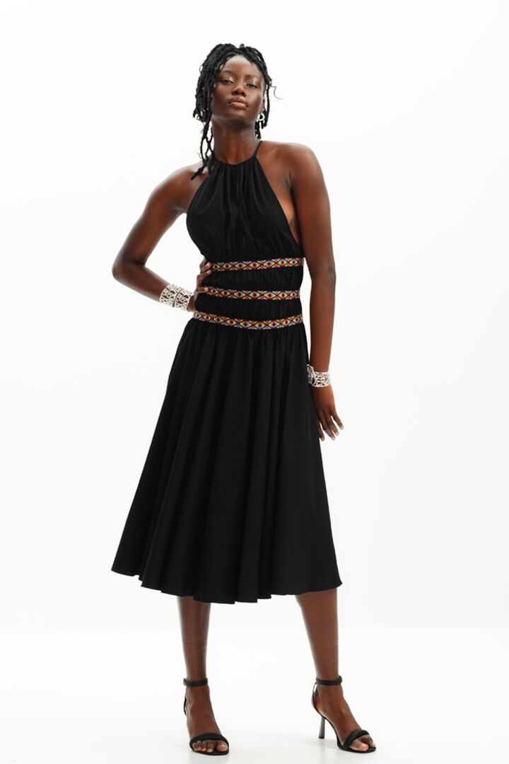 Stella Jean midi halter dress | Desigual