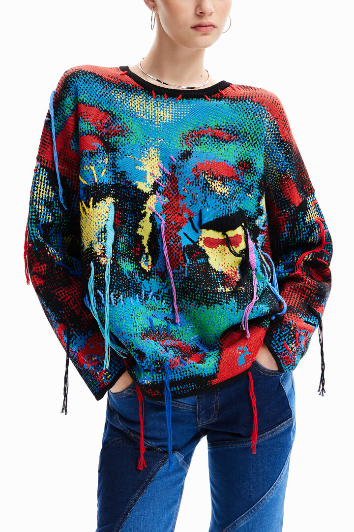 Jersey oversize jacquard María Escoté | Desigual