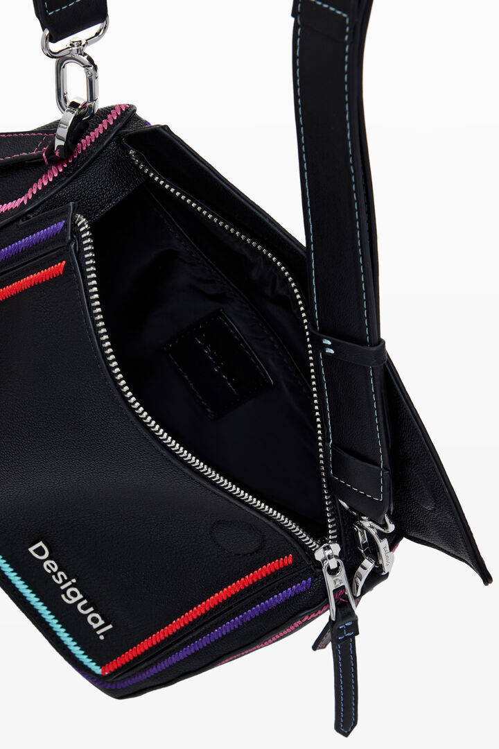 Bolso de mano multilineal cremallera | Desigual