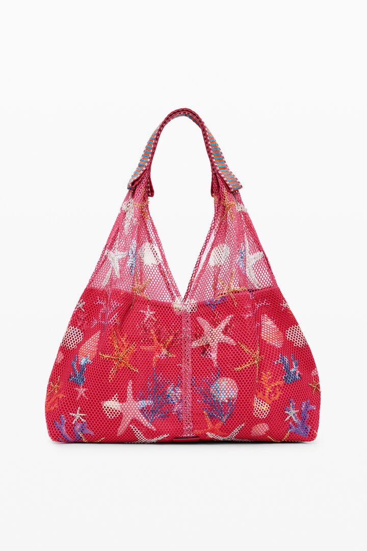 Medium star texture tote bag | Desigual