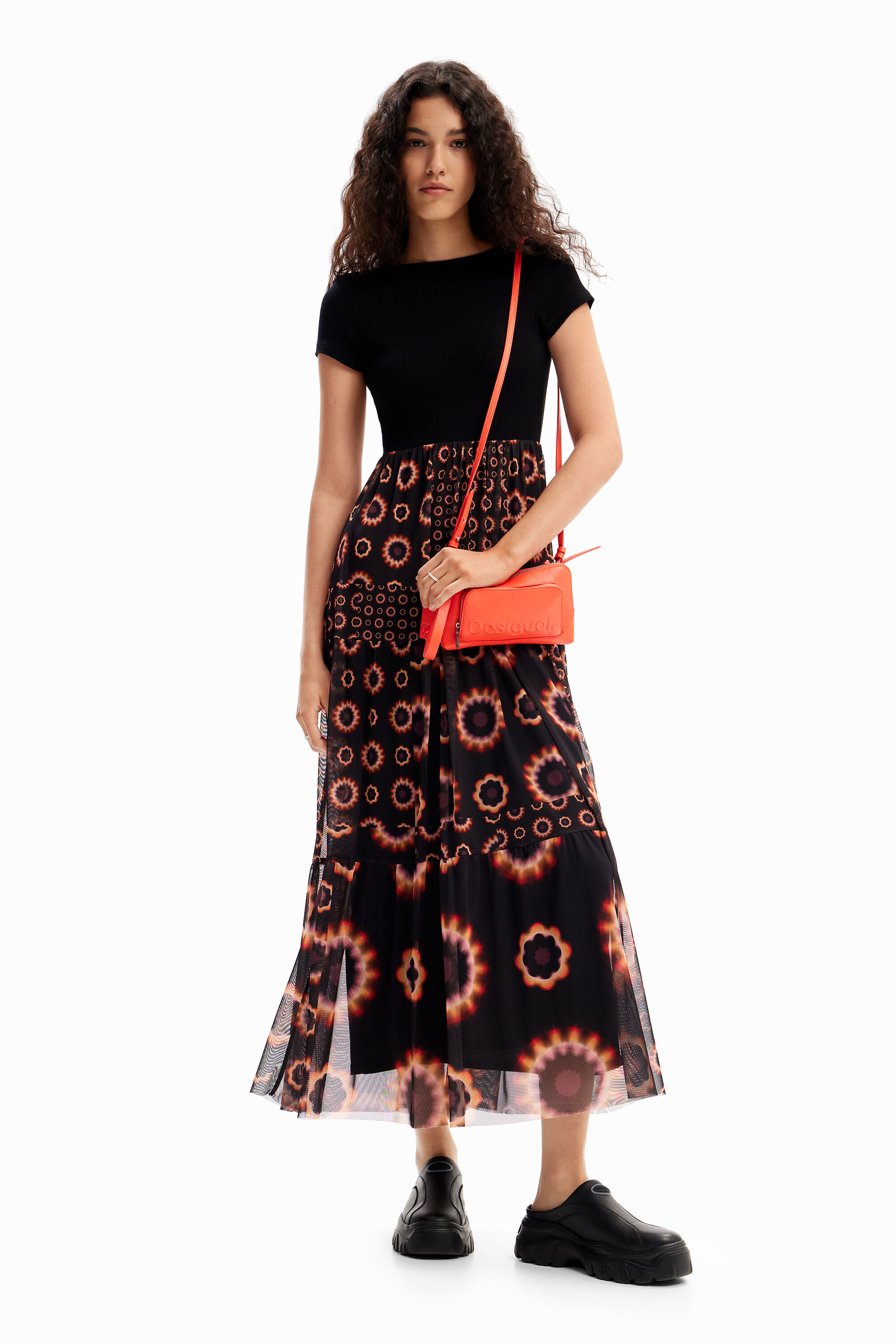 Desigual Geometric combination midi dress