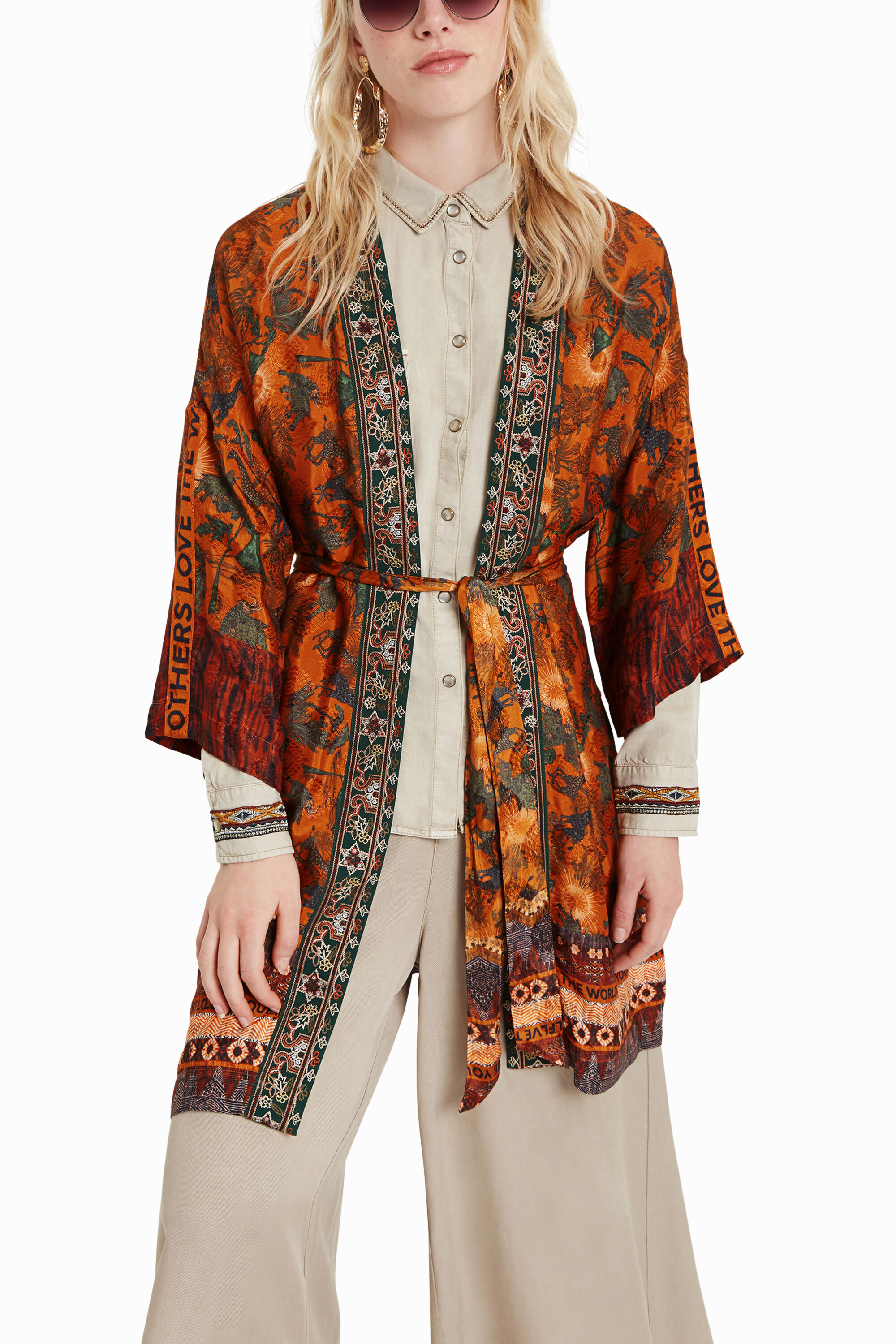 最終価格/デシグアル Desigual KIMONO KIM ガウン S デシグアル Desigual KIMONO KIM ガウン S