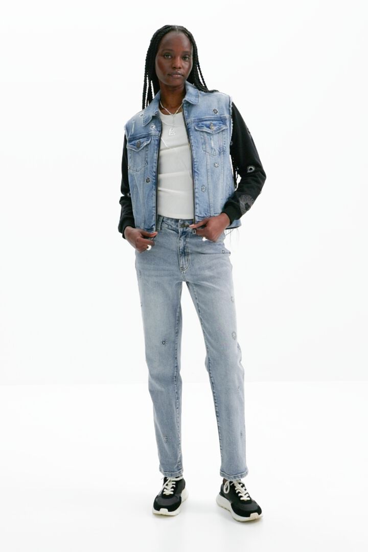 Chaqueta vaquera híbrida bordados | Desigual