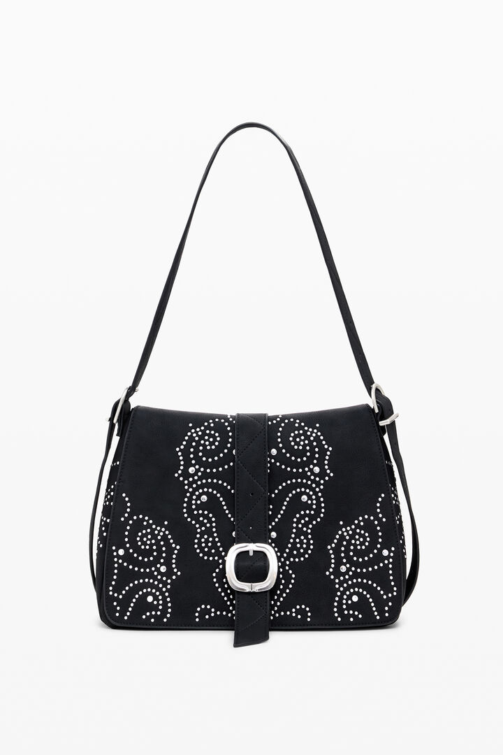 Bolso  cruzado efecto piel tachuelas pequeño