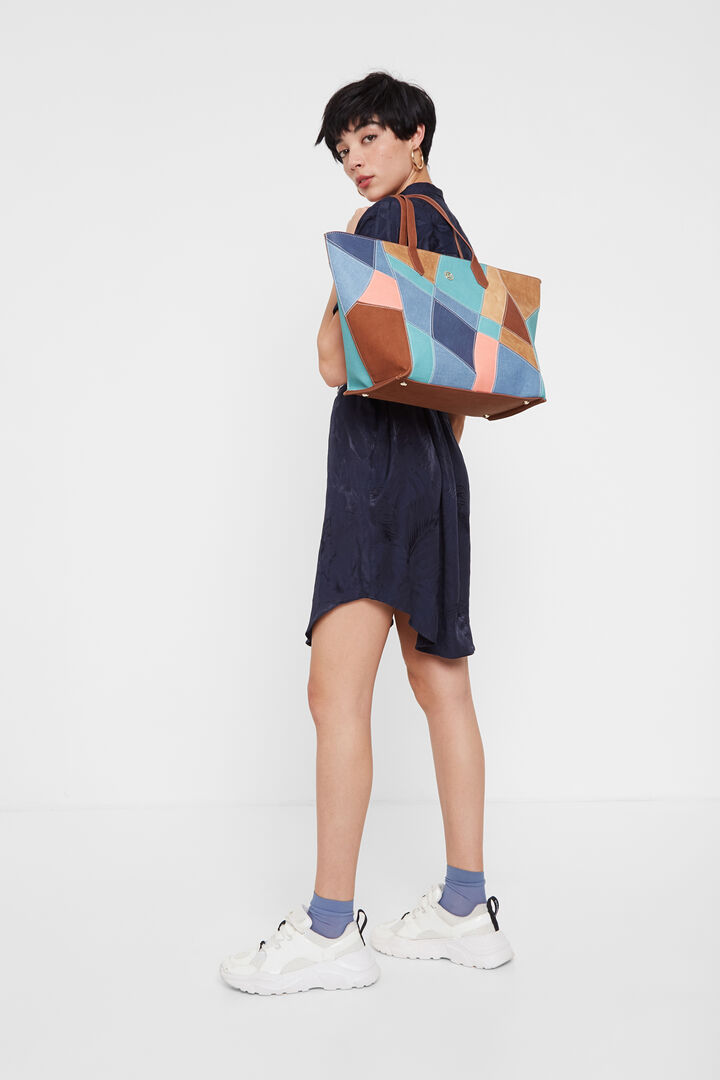 Suede and patch big bag | Desigual