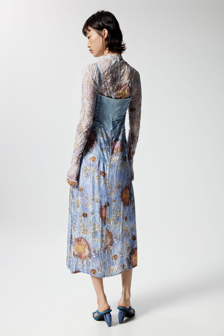 Two-material strappy dress | Desigual