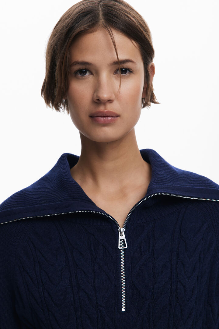 Jersei combinat vuitades cremallera | Desigual