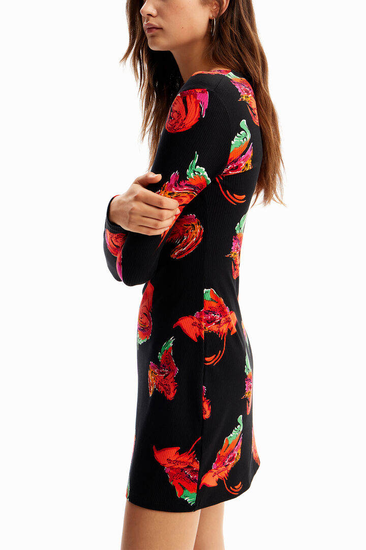 Ribbed floral mini dress | Desigual