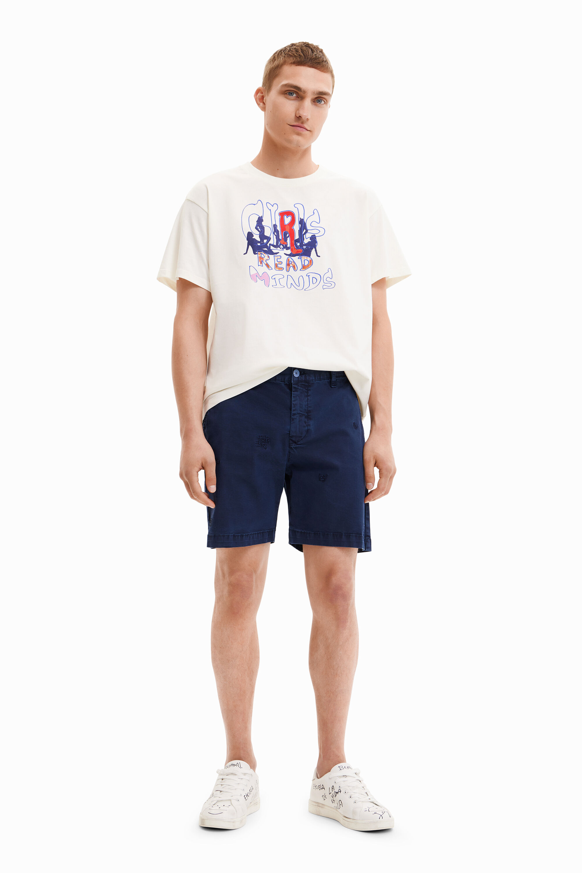 Embroidered Bermuda shorts Desigual Men Clothing Shorts Bermudas 