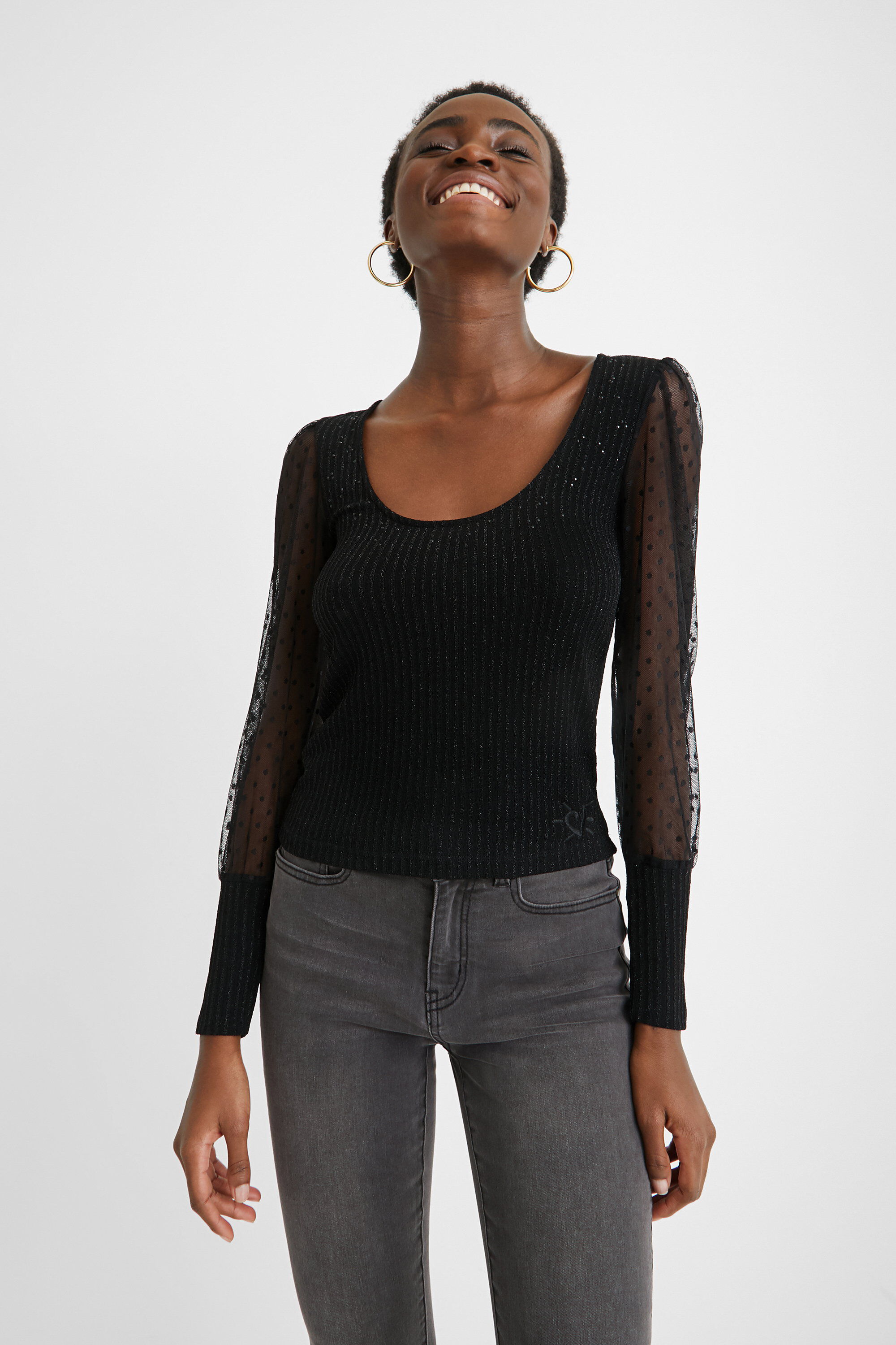 transparent sleeves top