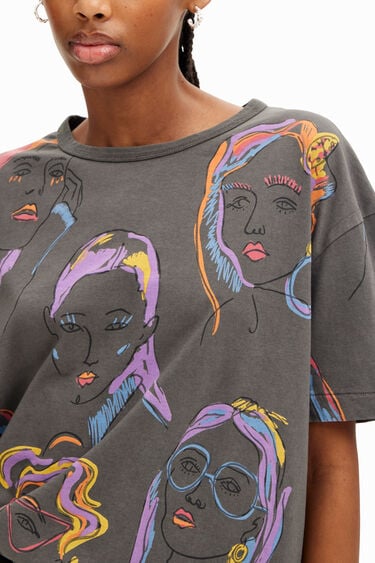 T-shirt visages arty | Desigual