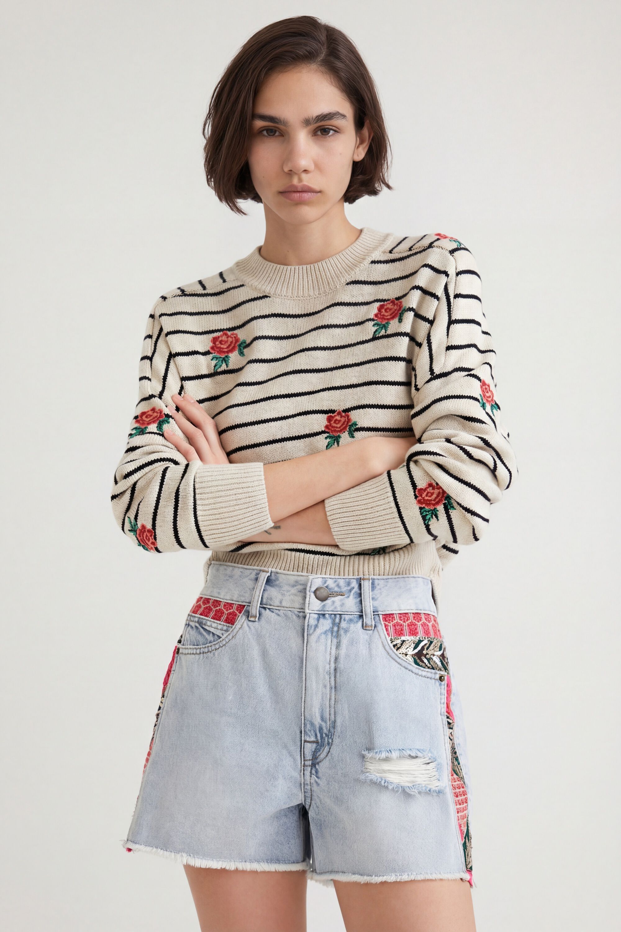 Desigual, Jeans-Shorts mit Patch, Blau, 44